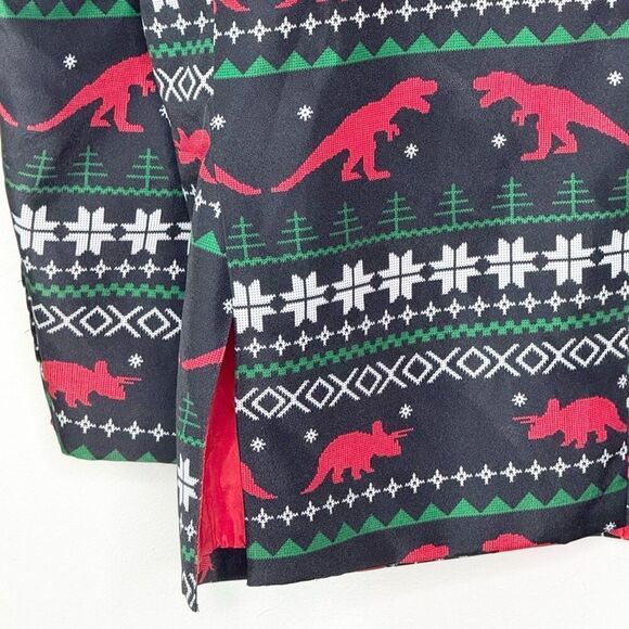 Tipsy Elves Dinosaur Holiday Ugly Christmas Polyester Suit - Men’s US XL - Picture 6 of 10